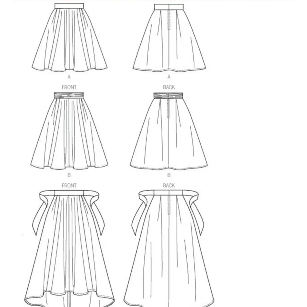 Vogue V8980 Sewing Pattern Misses‎ Skirt Size 14-22 Pleated Maxi Knee Length